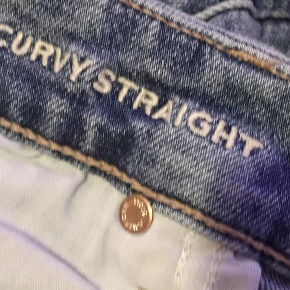 American Eagle AEO Super Stretch Curvy Straight  jeans Women’s Size 16 33W 29L - Picture 4 of 6
